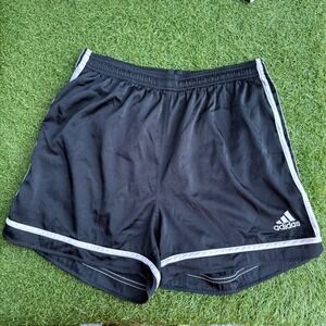 Vtg Y2K Adidas Climalite Shorts Mens Medium‎ Black Satin Soccer Glintz Shiny
